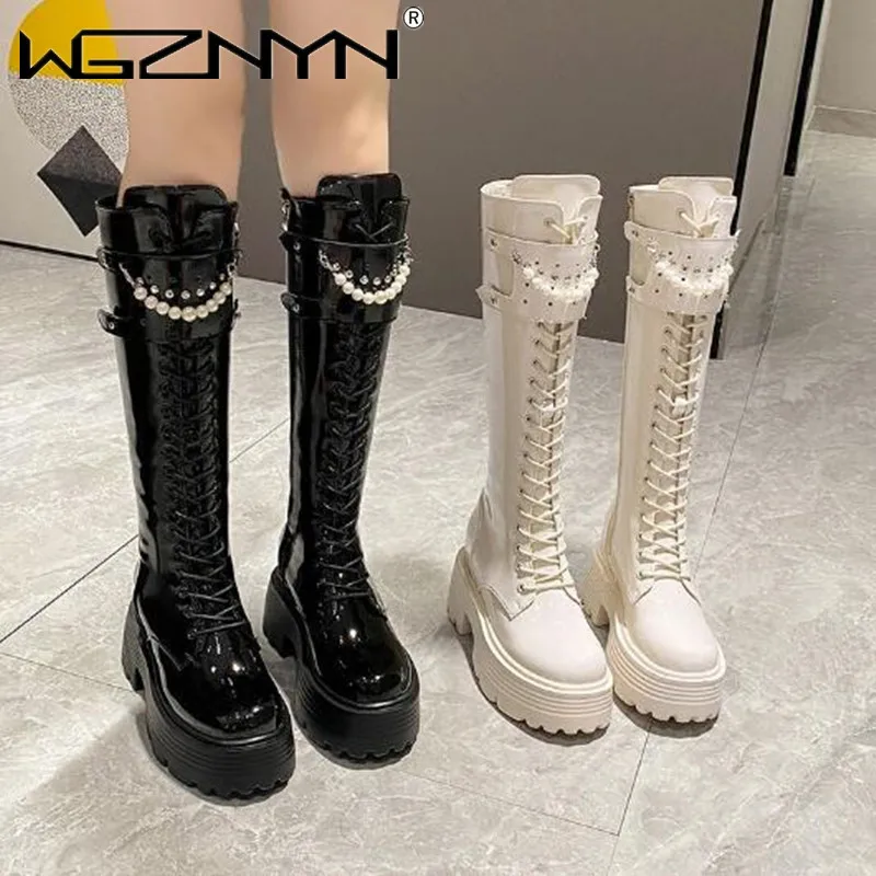 Knee High Boots Women - Winter Leer Warme Pluche Laarzen Vrouwen