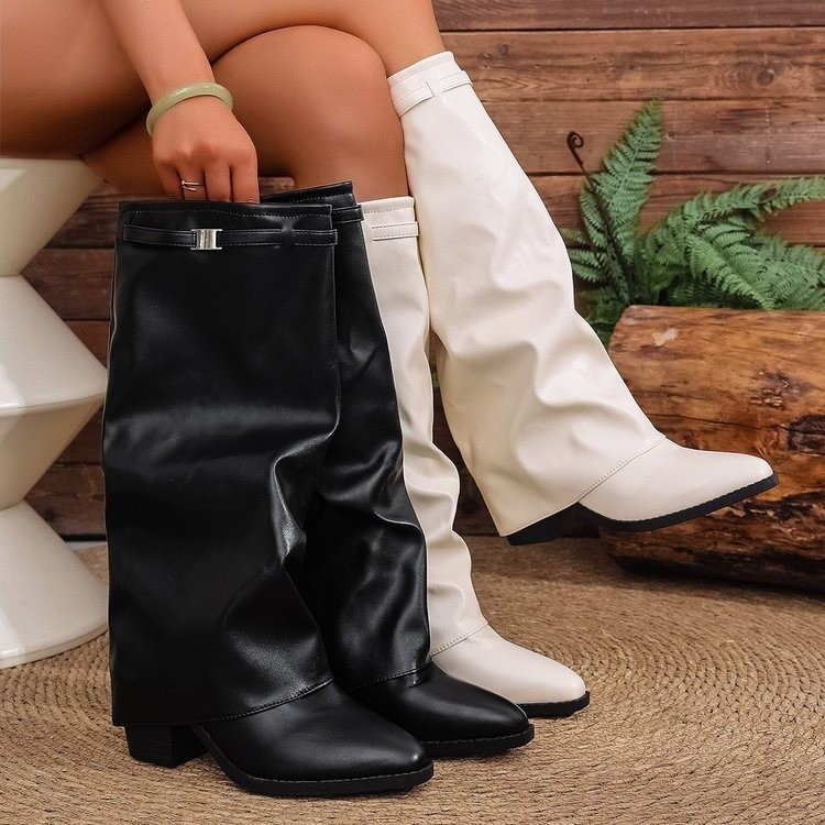 Sock Boot Women - Scherpe puntige Europese en Amerikaanse broeklaarzen