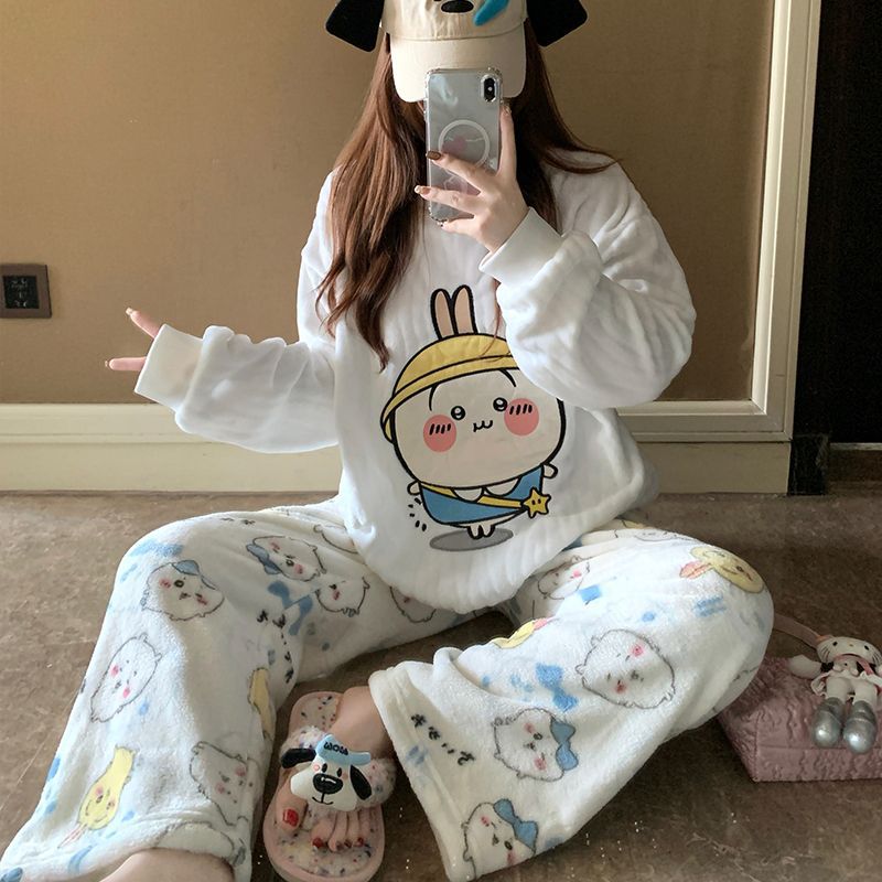 Cartoon Usagi fleece pyjamaset - Women Shoes Xxl recensie en prijs