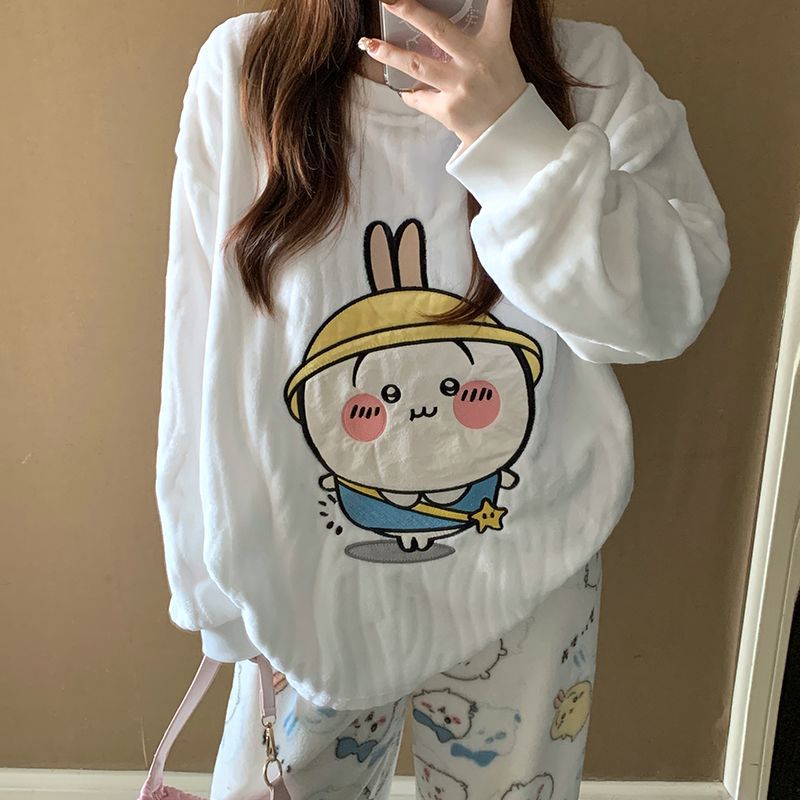 Cartoon Usagi fleece pyjamaset - Women Shoes Xxl recensie en prijs