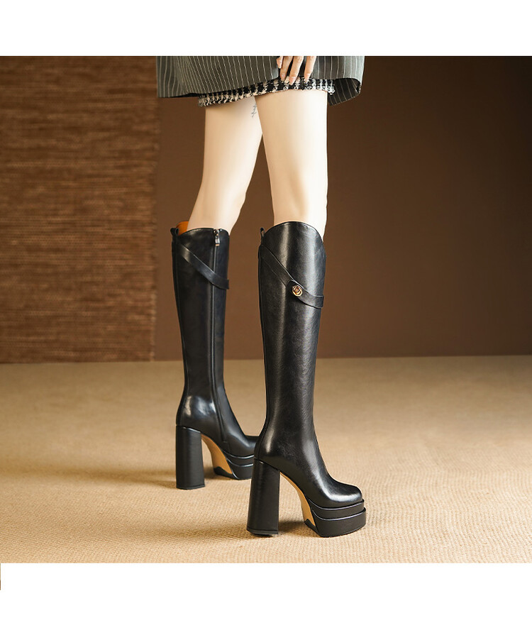 Zachte leren kniehoge laarzen  - Knee High Boots Women recensie en prijs