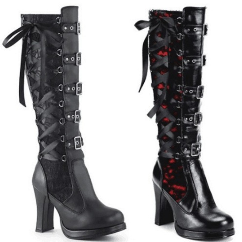 Punk gotische stijl dames knie - Knee High Boots Women recensie en prijs